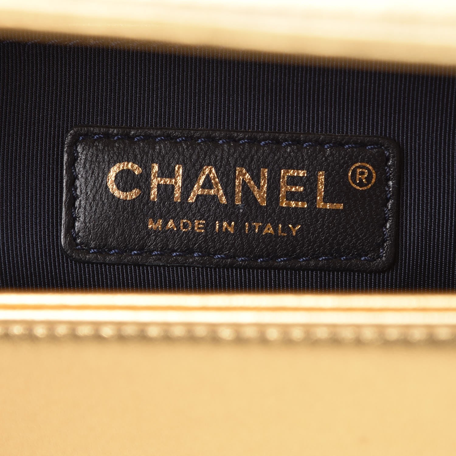 Chanel Metallic Lambskin Embossed Medium Cube Boy Flap Gold 8 of 10