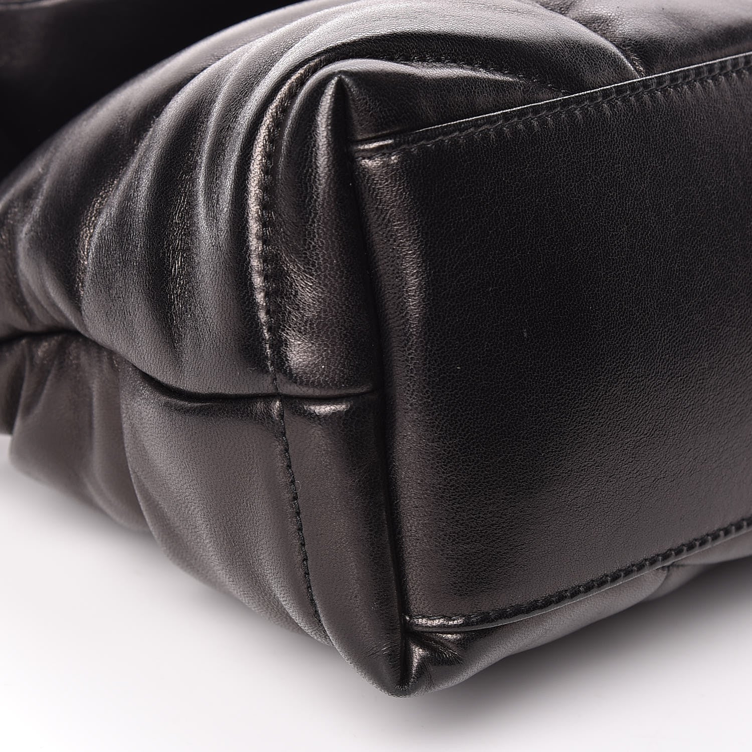 Saint Laurent Lambskin Quilted Small Loulou Puffer Monogram Chain Satchel Black 9 of 10