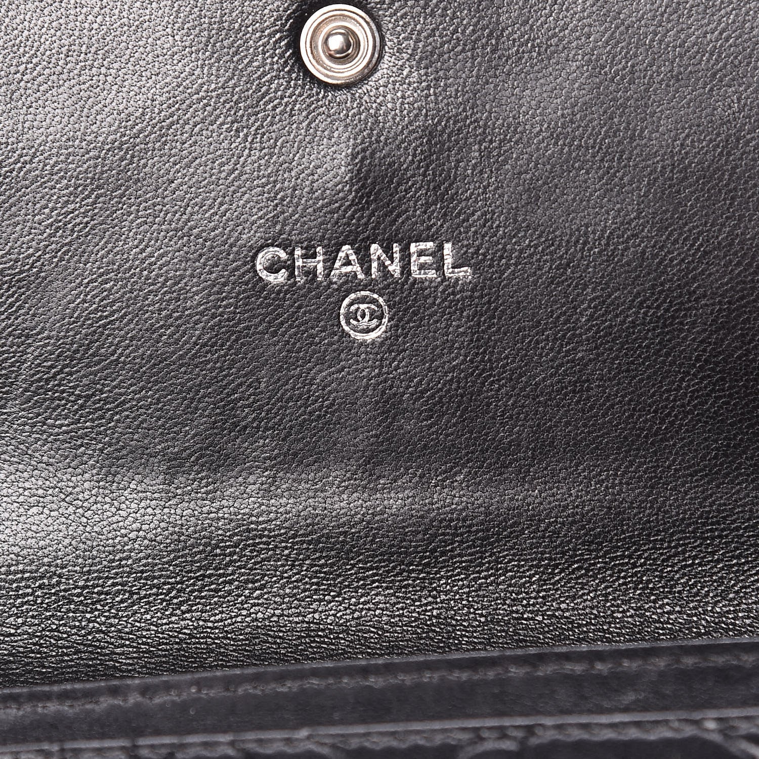 Chanel Lambskin Camellia Embossed Medium Wallet Black 6 of 8