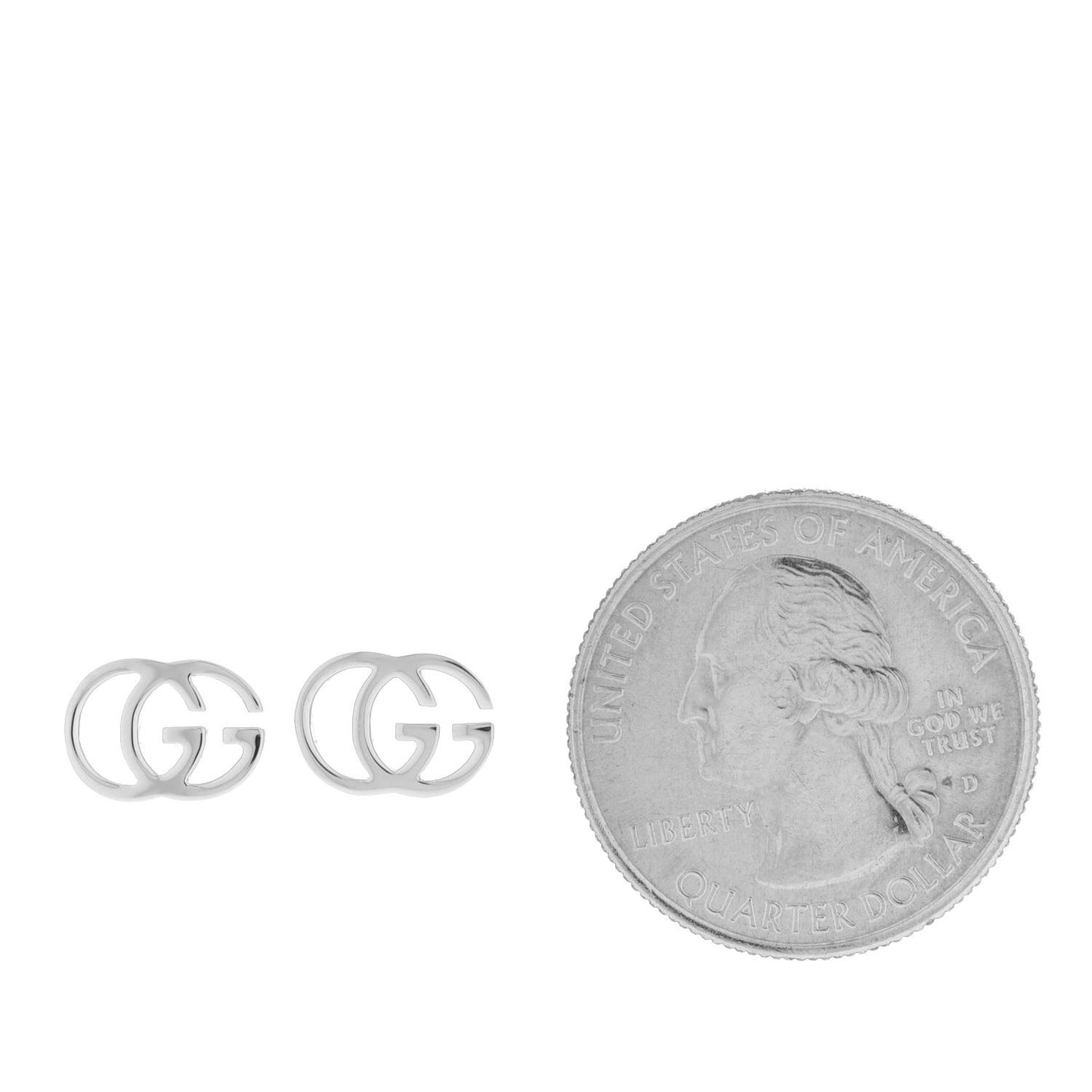 18K White Gold GG Tissue Stud Earrings