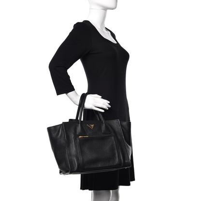 Prada Vitello Phenix Shopping Tote Black 3 of 10