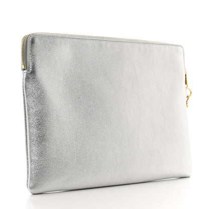 Celine Metallic Calfskin Cuir Triomphe Coin and Card Pouch With Hook 3 of 8