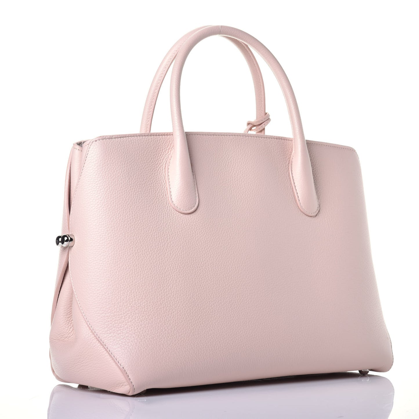 Grained Calfskin Medium Bar Tote Rose Poudre