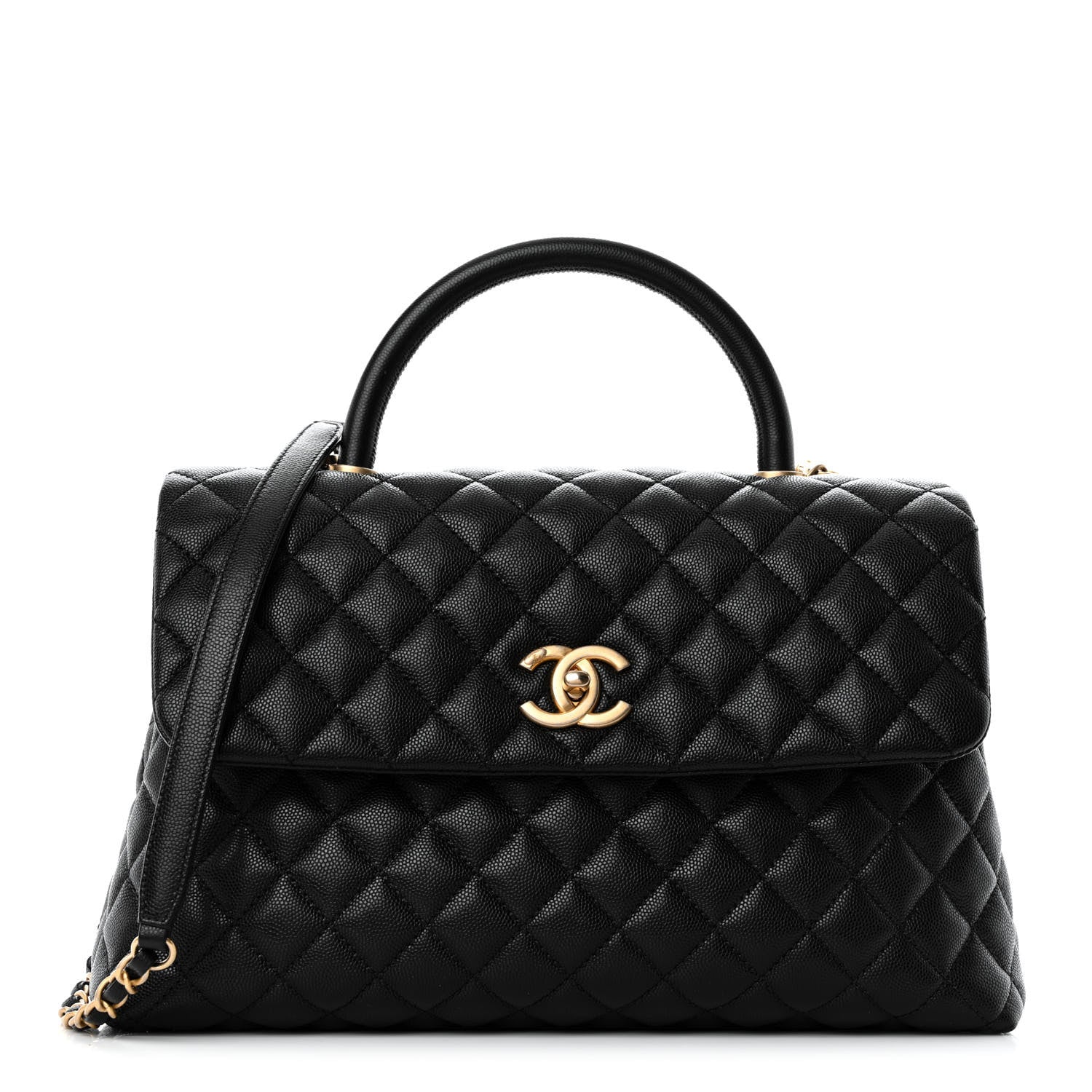 Chanel Caviar Quilted Medium Coco Handle Flap Black 1 of 11
