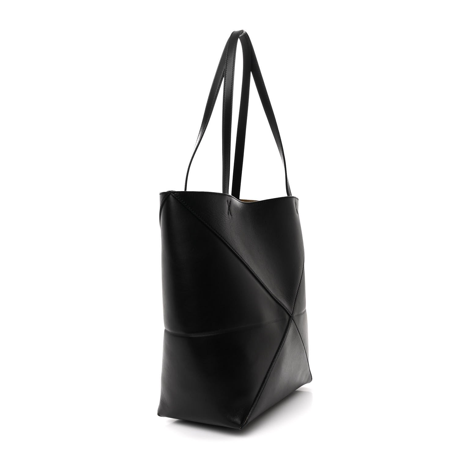 Loewe Shiny Calfskin Medium Puzzle Fold Tote Black 3 of 12