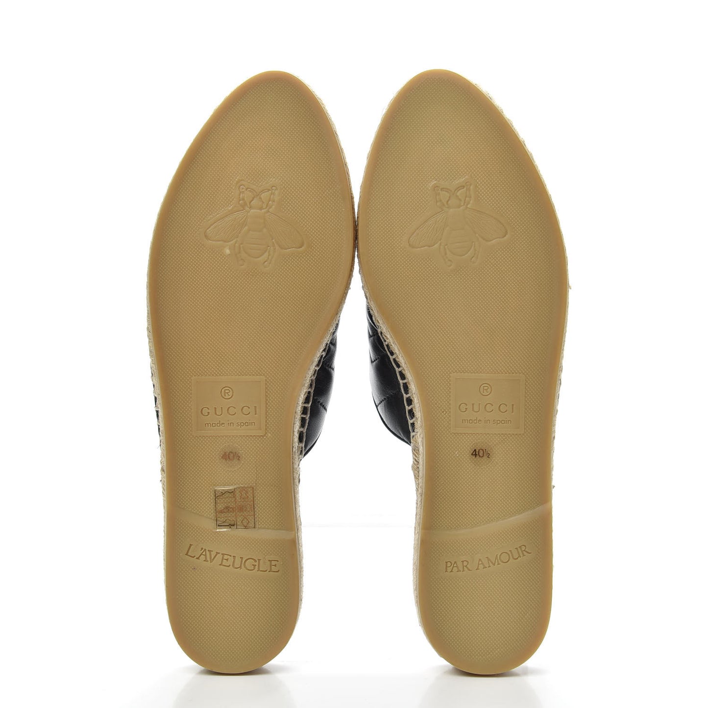 Nappa Matelasse GG Marmont Espadrille Slippers 40.5 Black
