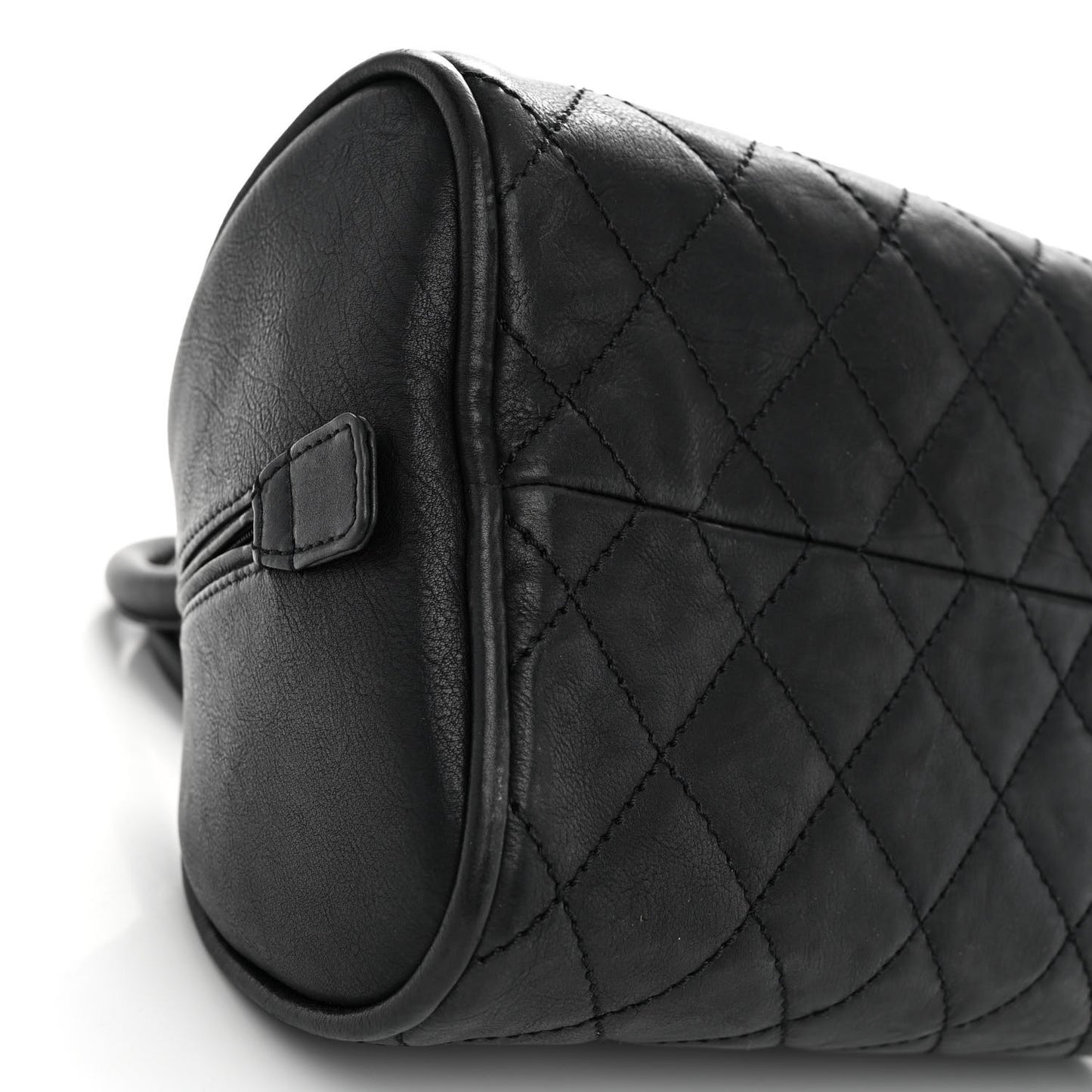 Calfskin Quilted Small Bowler Black