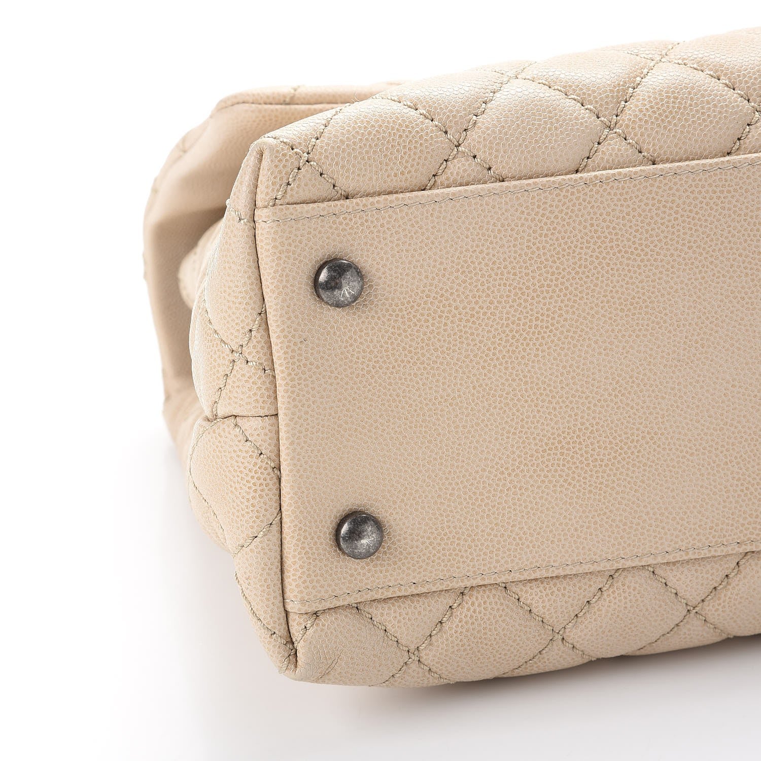Chanel Caviar Quilted Medium Coco Handle Flap Light Beige 8 of 12