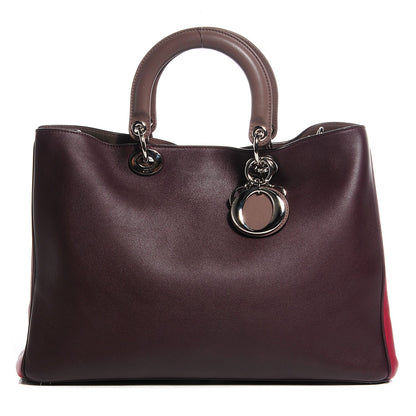 Christian Dior Smooth Calfskin Tri-Color Large Diorissimo Tote Burgundy 1 of 8