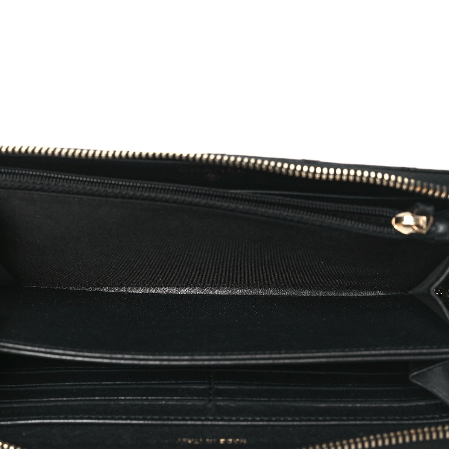 Chanel Lambskin Zip Around Large Gusset Wallet With Pearl Chain Black 5 of 10