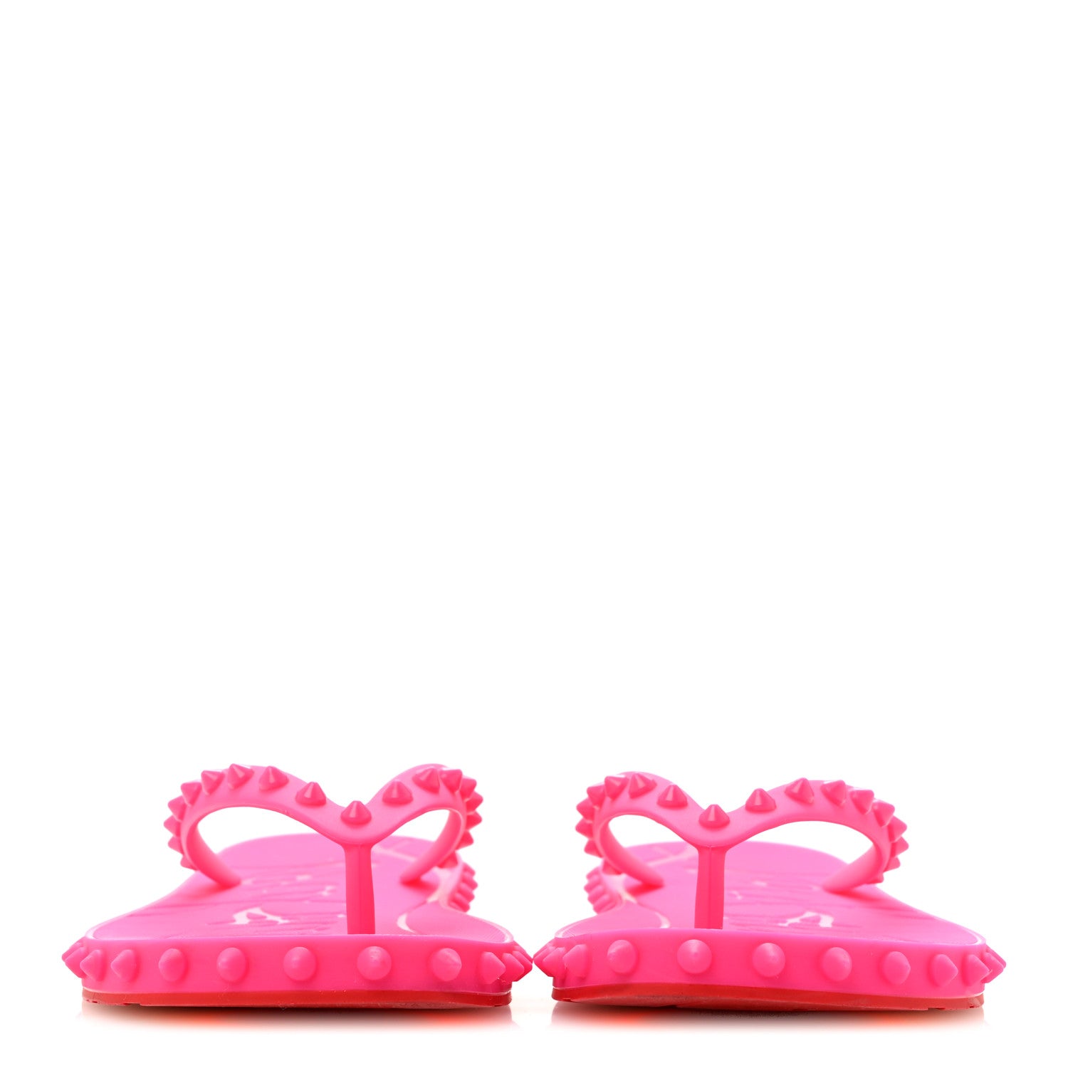 ◼︎ルブタン　37 Christian Louboutin Rubber Spike Loubi Donna Flip Flop 37 Pink