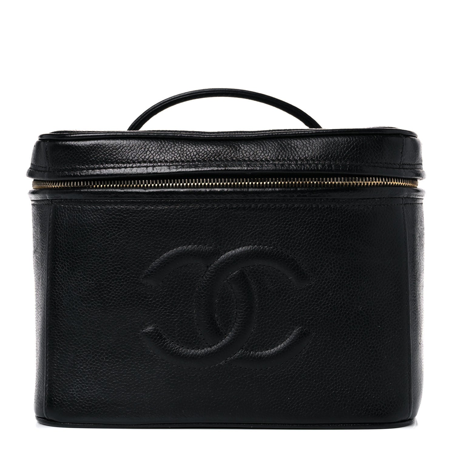 Chanel Caviar CC Vanity Train Case Black 1 of 27
