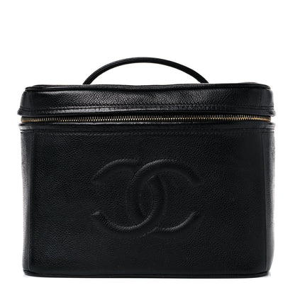 Chanel Caviar CC Vanity Train Case Black 1 of 27