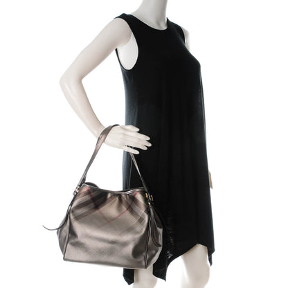 Burberry Metallic Nova Check Small Canterbury Tote Silver 2 of 8