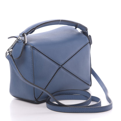 Loewe Calfskin Mini Puzzle Bag Blue 3 of 9