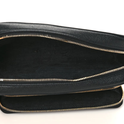Christian Dior Grained Calfskin Caro Double Pouch Black 4 of 6