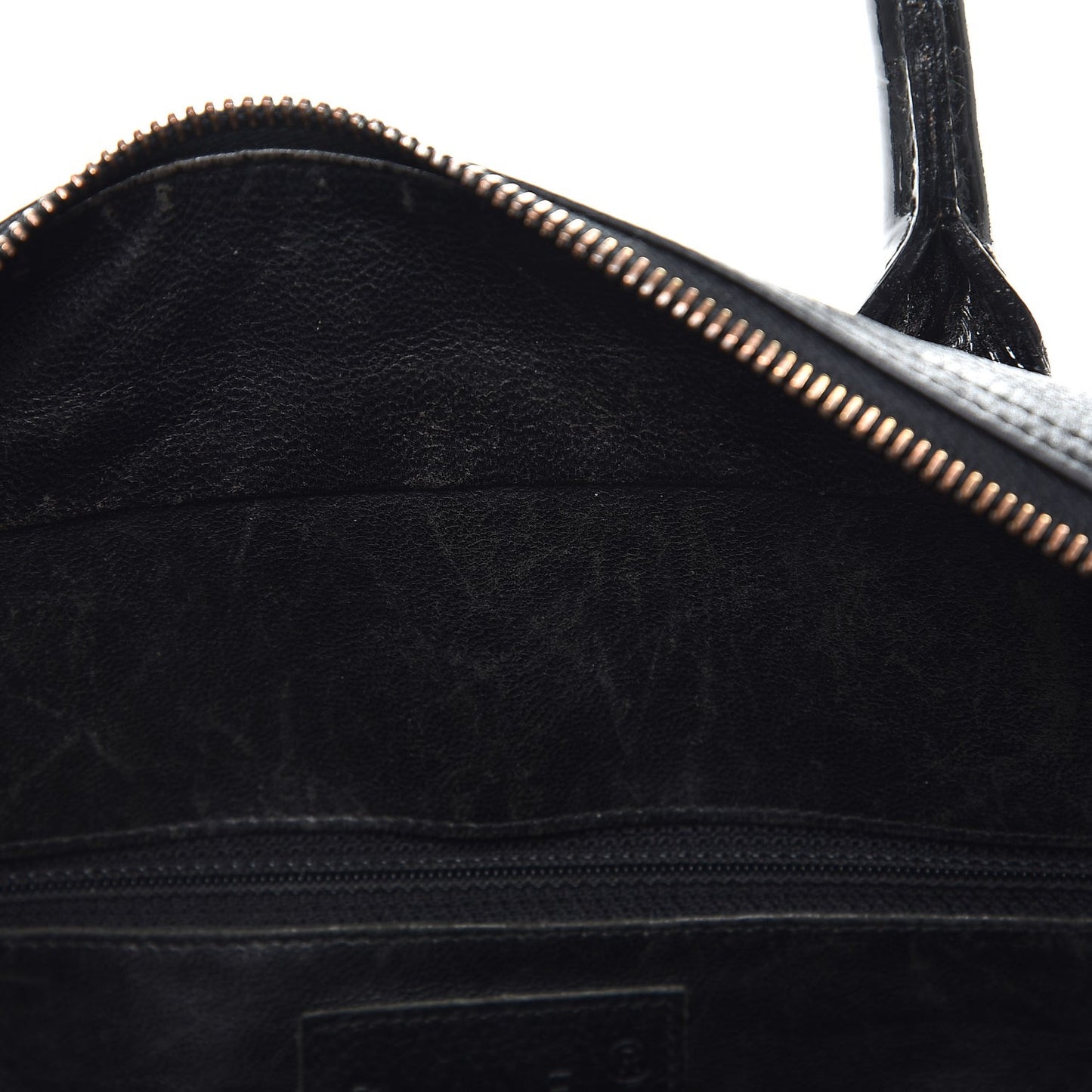 Caviar Patent Quilted Large Bowler Black