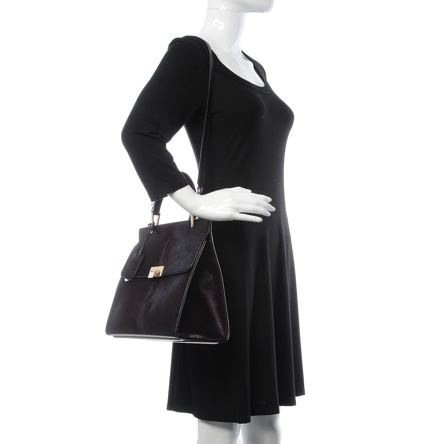Calf Hair Le Dix M Cartable Shoulder Bag