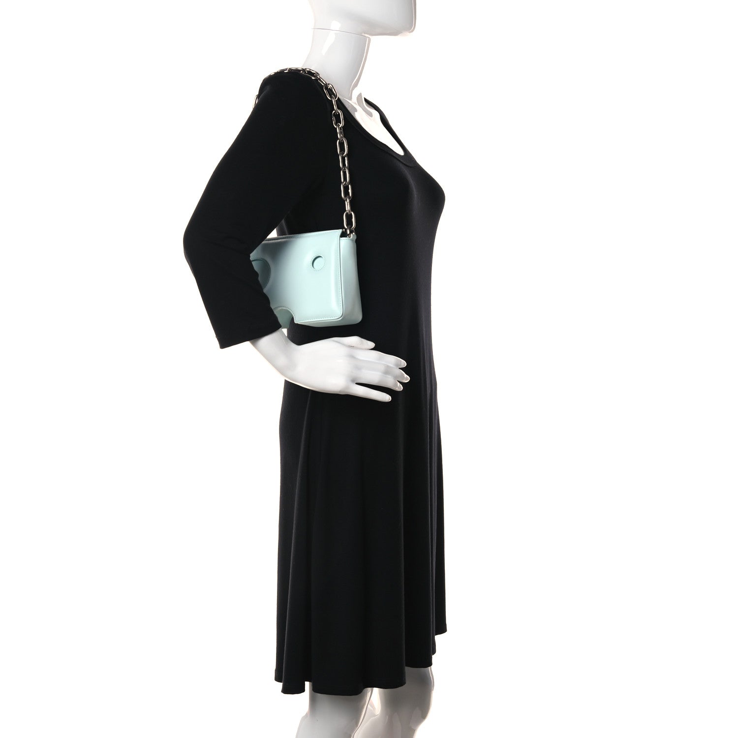 Off-White OFF WHITE Calfskin Burrow 20 Crossbody Bag Light Blue 2 of 12