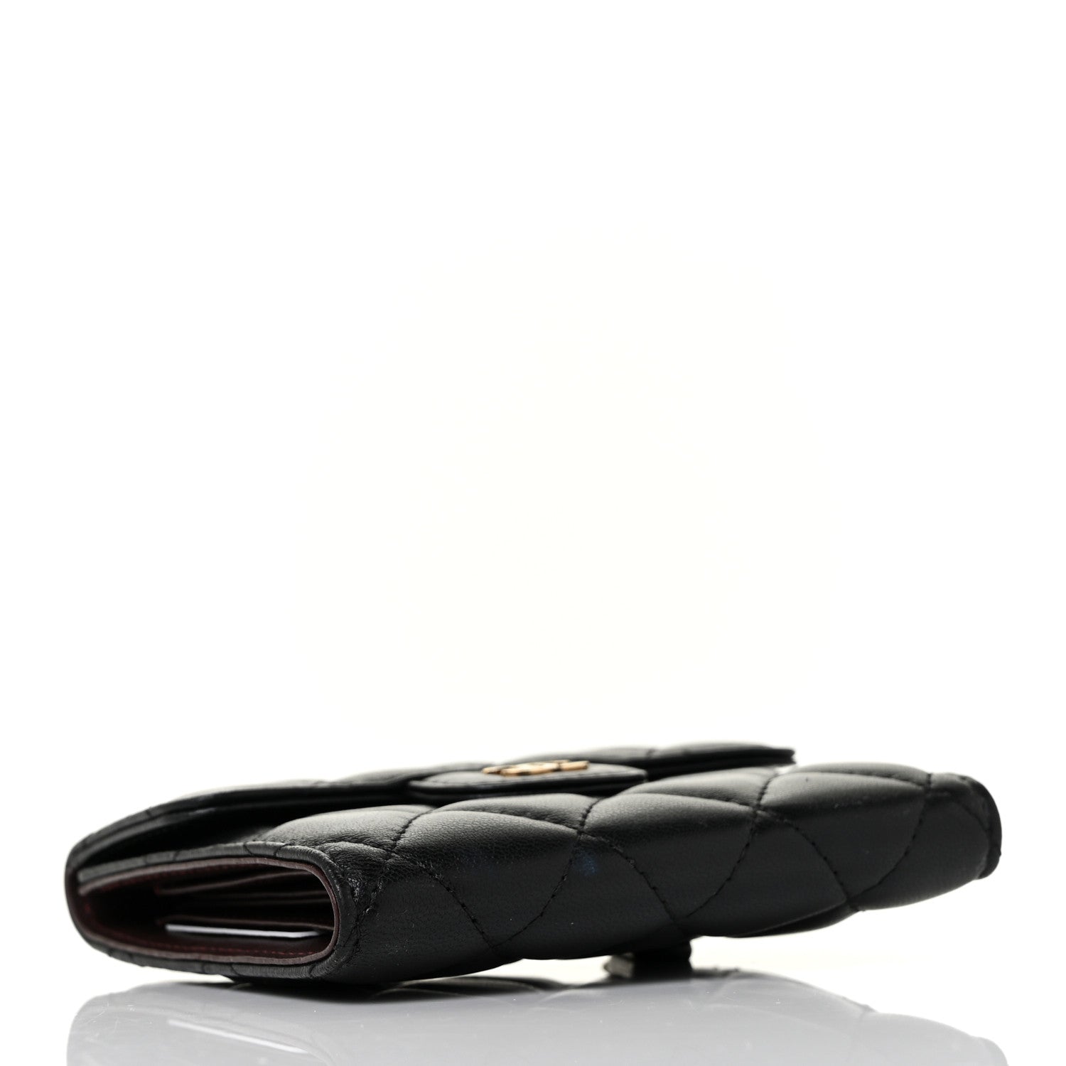 Chanel Lambskin Quilted Compact Flap Wallet Black 4 of 8