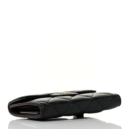 Chanel Lambskin Quilted Compact Flap Wallet Black 4 of 8