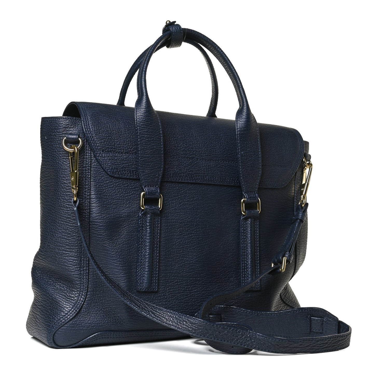 Textured Calfskin Large Pashli Satchel Ink
