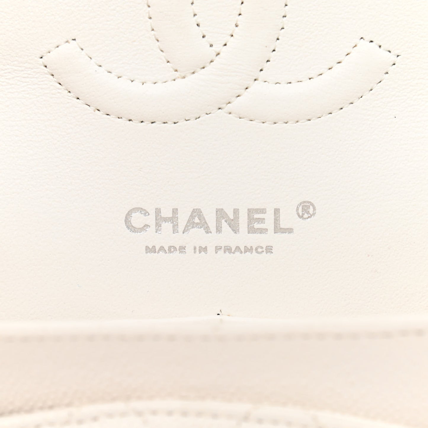 Caviar Quilted Medium Double Flap White