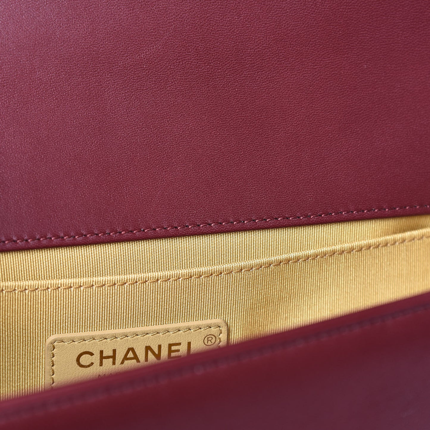 Lambskin Quilted Medium Boy Studded Handle Flap Burgundy Gold
