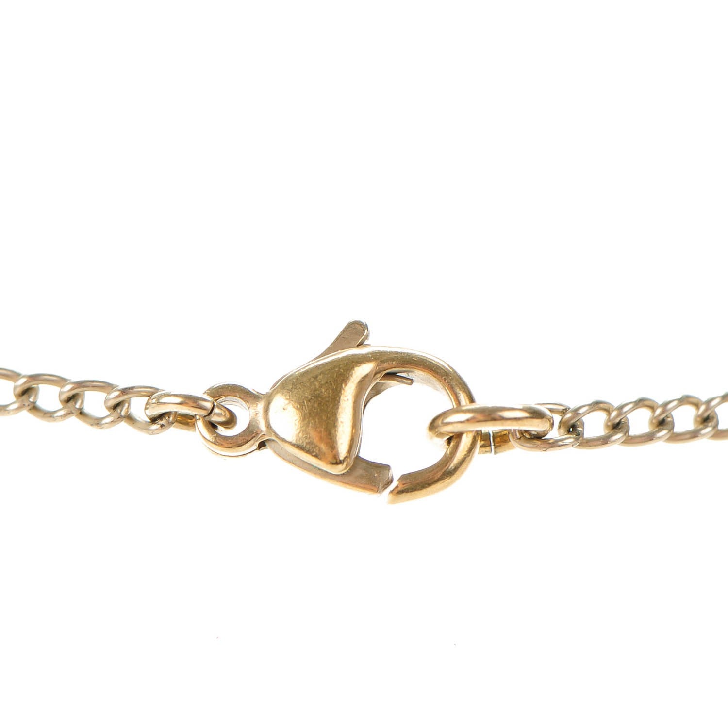 Chanel Crystal CC Four Leaf Clover Pendant Necklace Gold 3 of 4