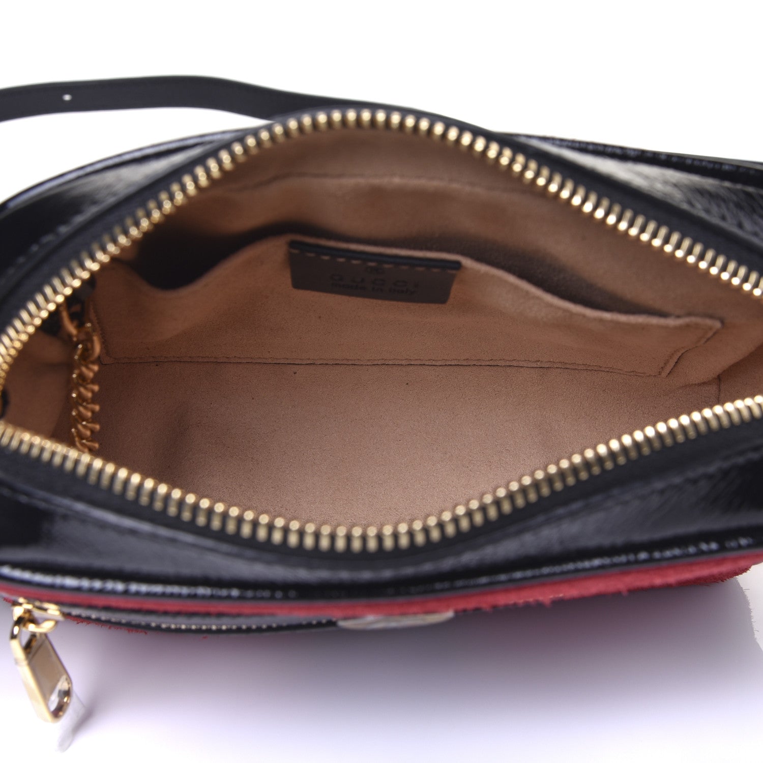Gucci Suede Patent Web Mini Ophidia Shoulder Bag Red 5 of 13