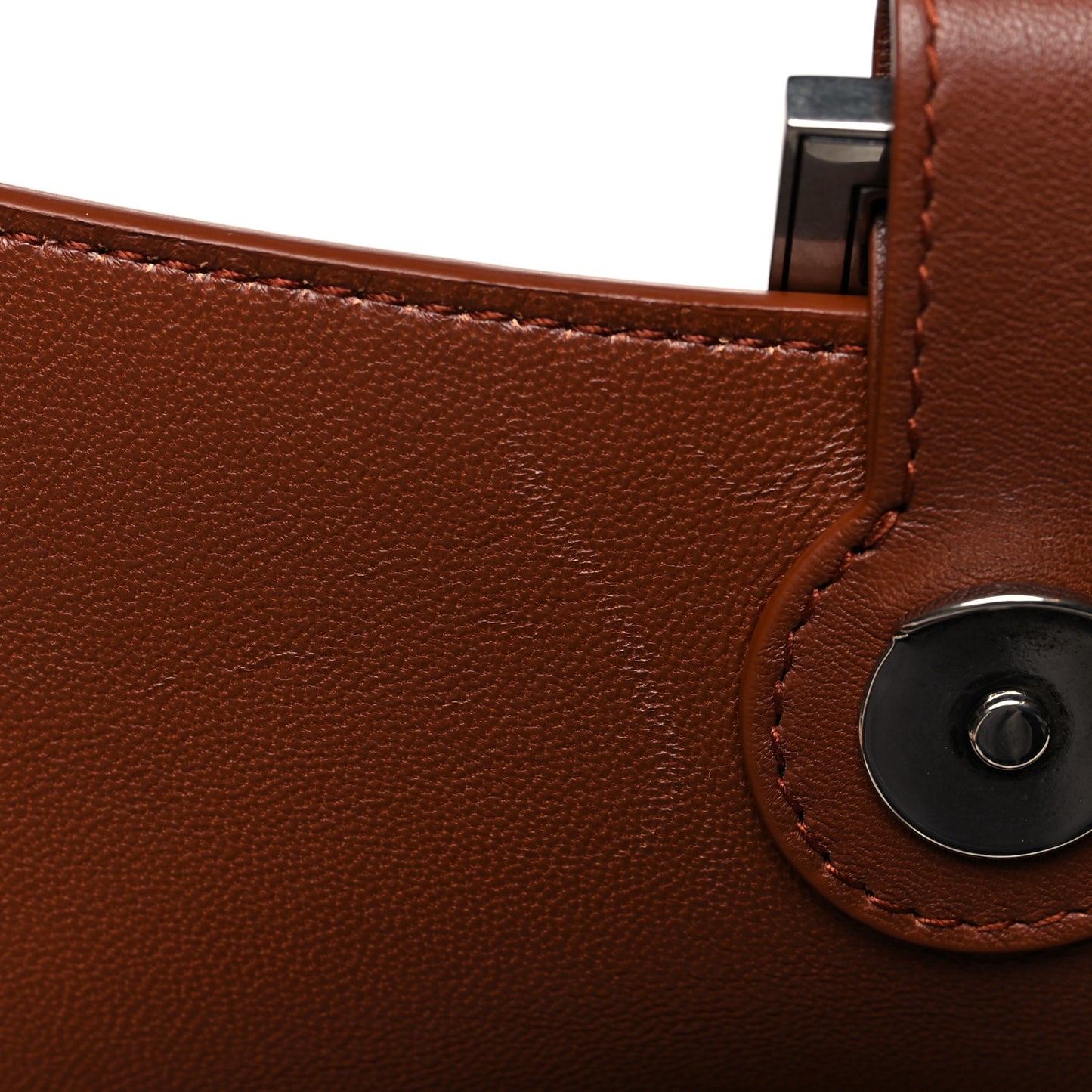 Semi Shiny Smooth Calfskin M Downtown Shoulder Bag Dark Tan