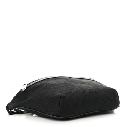 Gucci Monogram Jumbo GG Textured Dollar Calfskin Web Belt Bag Black 3 of 9