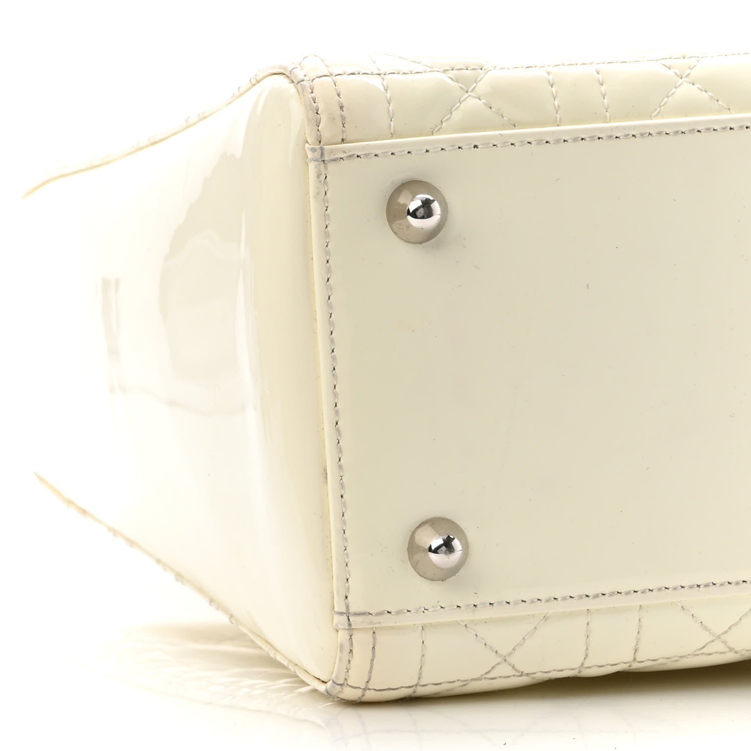 Christian Dior Patent Cannage Large Lady Dior White 9 of 10