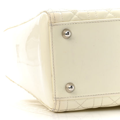 Christian Dior Patent Cannage Large Lady Dior White 9 of 10