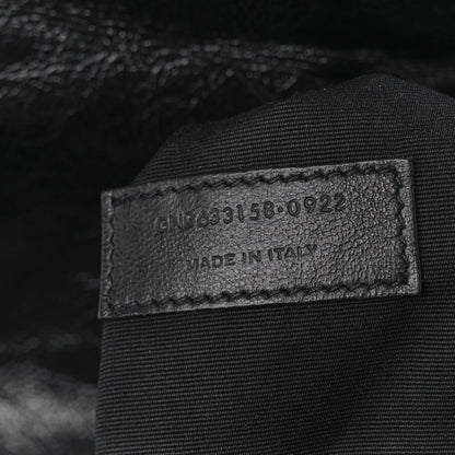 Saint Laurent Crinkled Calfskin Matelasse Monogram Medium Niki Chain Satchel Black 8 of 12