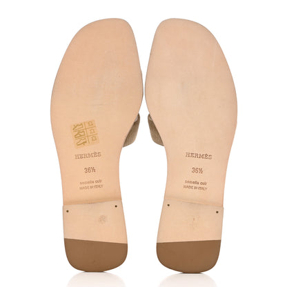 Hermes Suede Goatskin Oran Sandals 36.5 Beige Sable 5 of 9