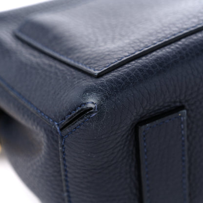 Lanvin Grained Calfskin Box Messenger Bag Navy 9 of 18