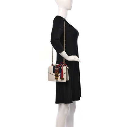 Gucci Calfskin Mini Sylvie Chain Shoulder Bag White 2 of 13