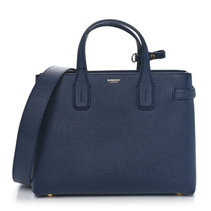 Burberry Derby Calfskin Vintage Check Medium Banner Tote Regency Blue 1 of 11