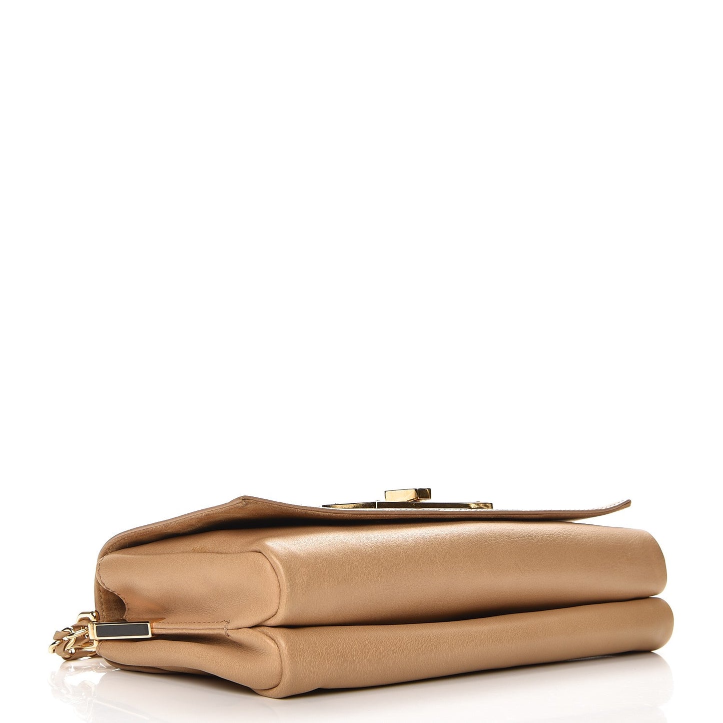 Calfskin Paris Pequin Small Shoulder Bag Beige