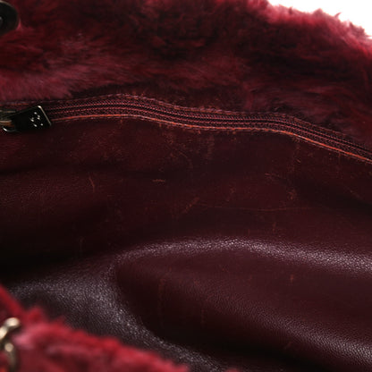Chanel Rabbit Fur Shoulder Bag Burgundy 13 of 15
