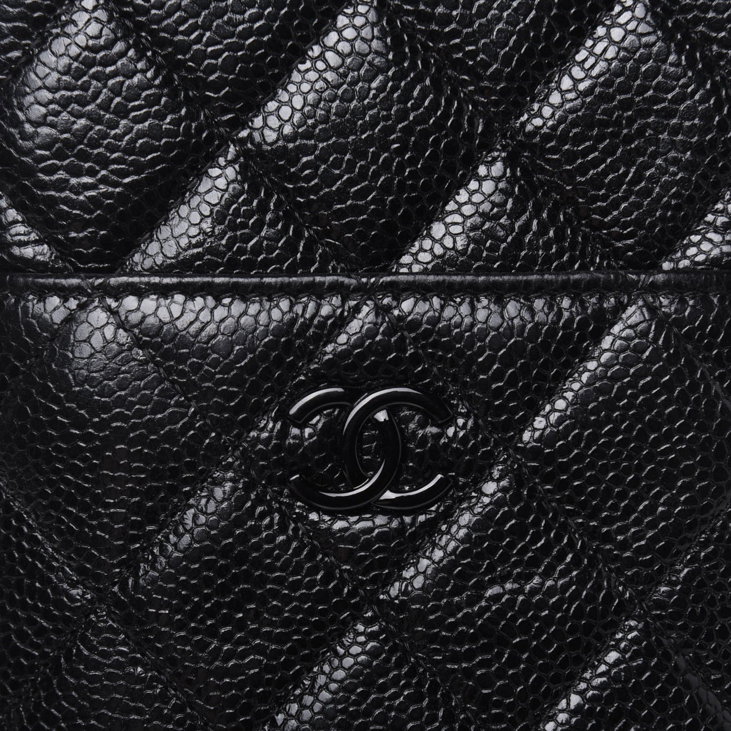 Caviar Quilted Classic Flat Wallet Pouch So Black