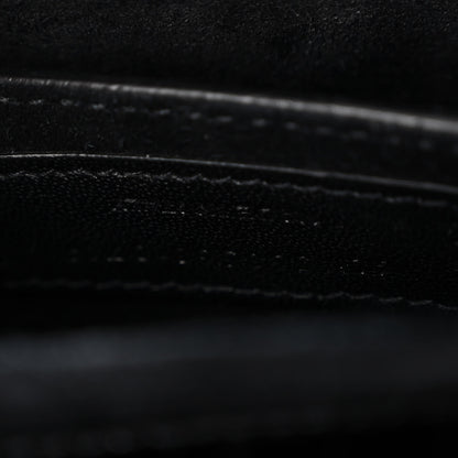 Saint Laurent Calfskin Crocodile Embossed New Besace Crossbody Bag Black 7 of 12