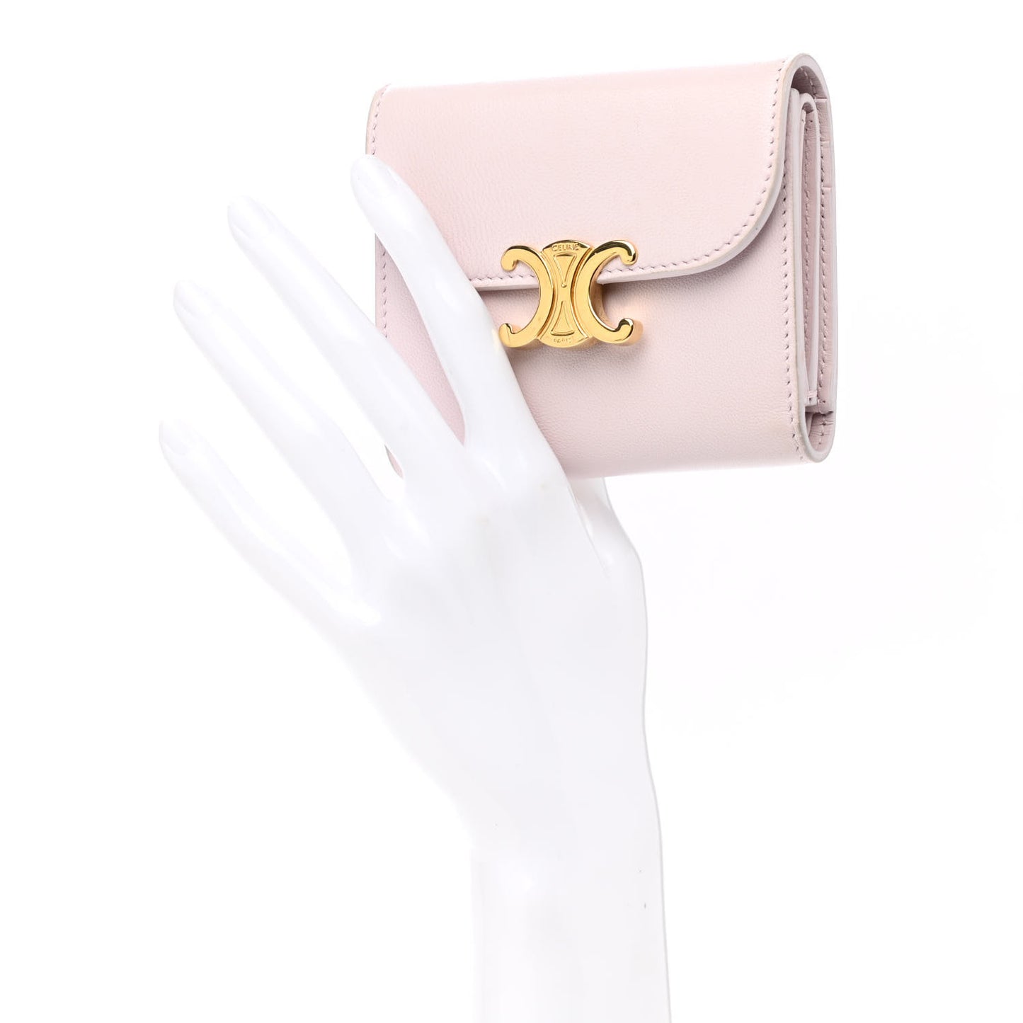 Shiny Smooth Lambskin Small Triomphe Wallet Vintage Pink