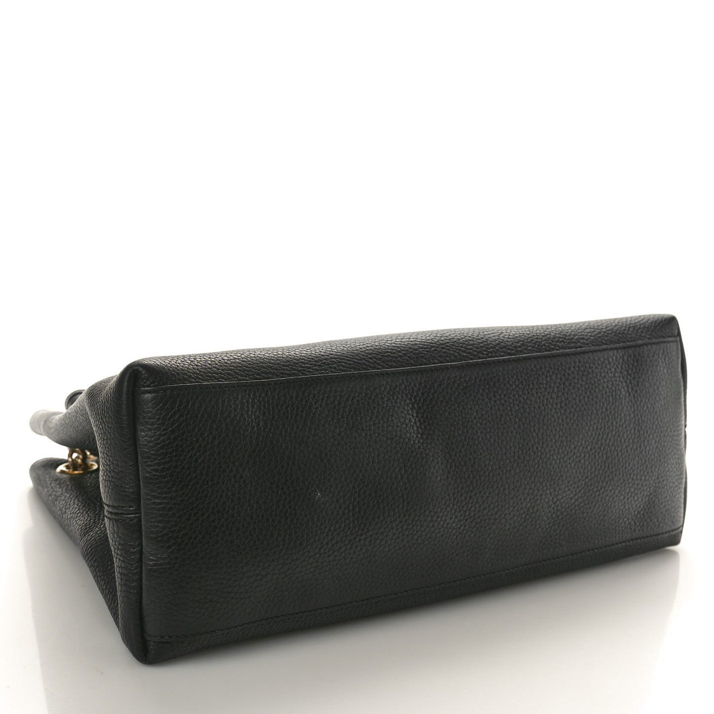 Pebbled Calfskin Medium Soho Chain Shoulder Bag Black