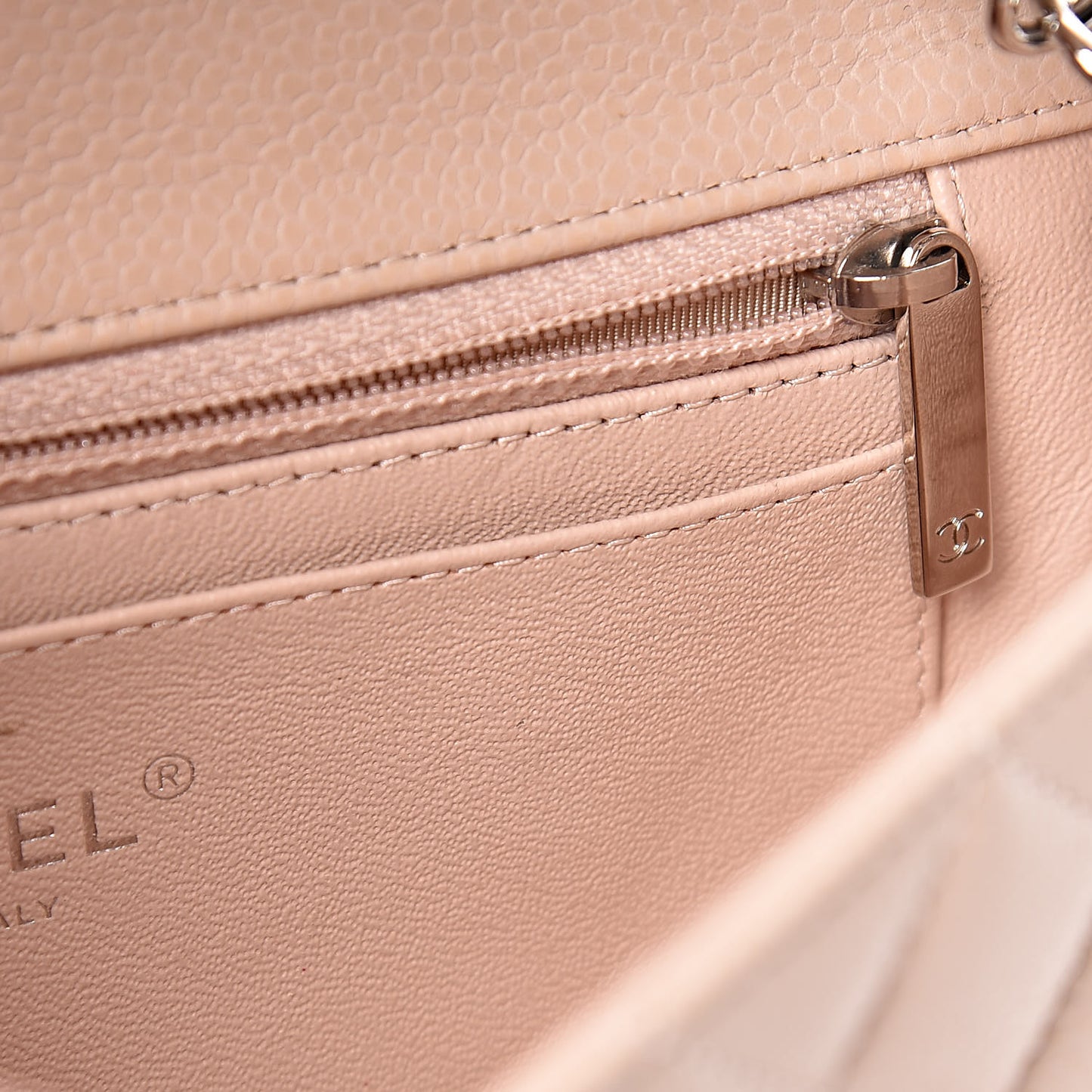 Caviar Quilted Mini Rectangular Flap Light Pink