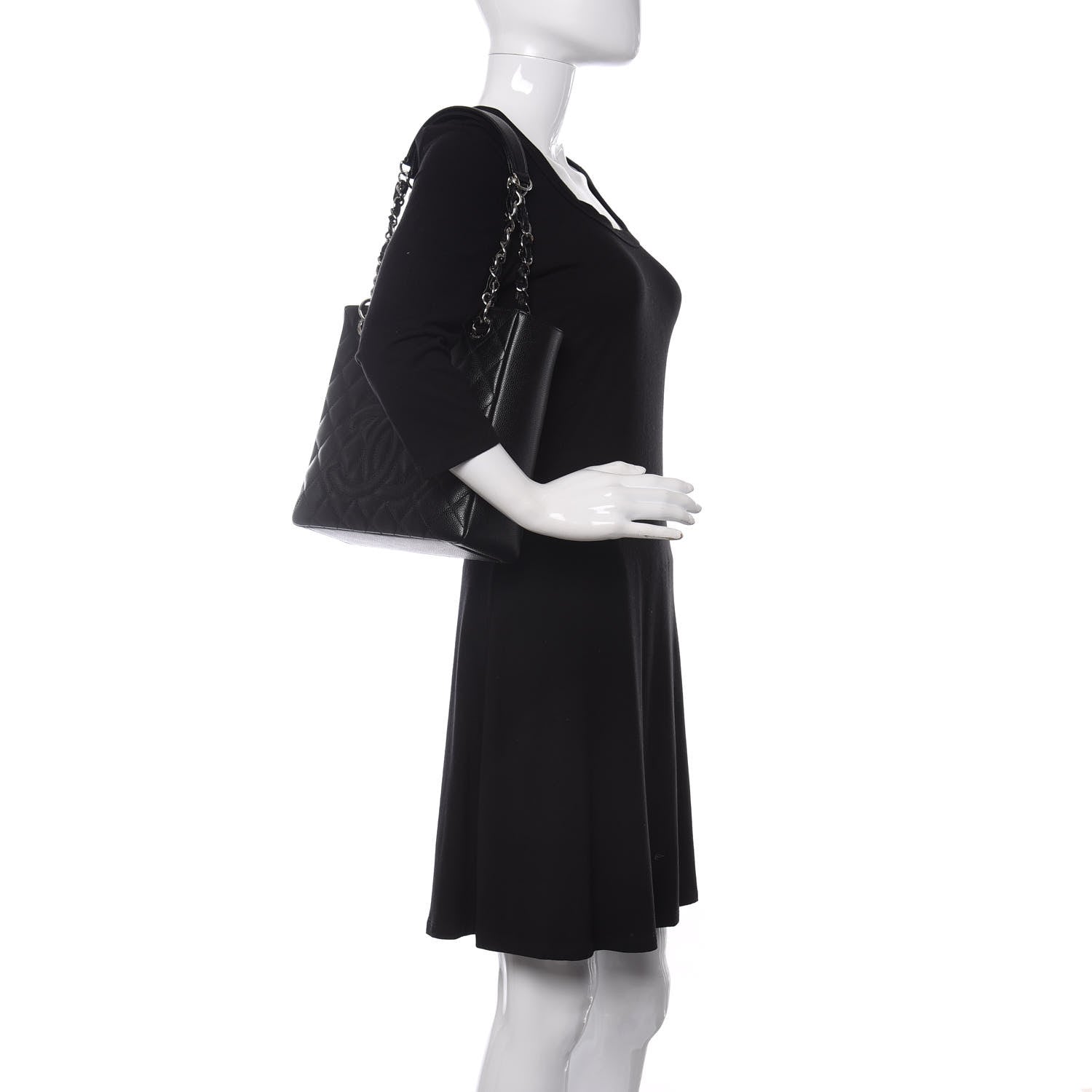 Chanel Caviar Quilted Petit Shopping Tote PST Black 2 of 11
