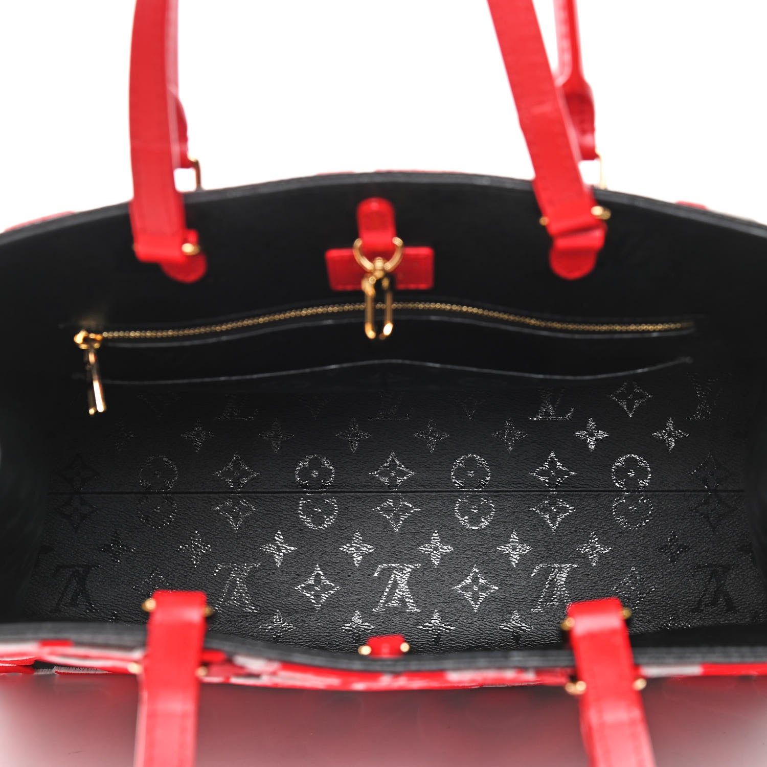 Louis Vuitton X UF Tufted Monogram Onthego GM Black Red 5 of 9