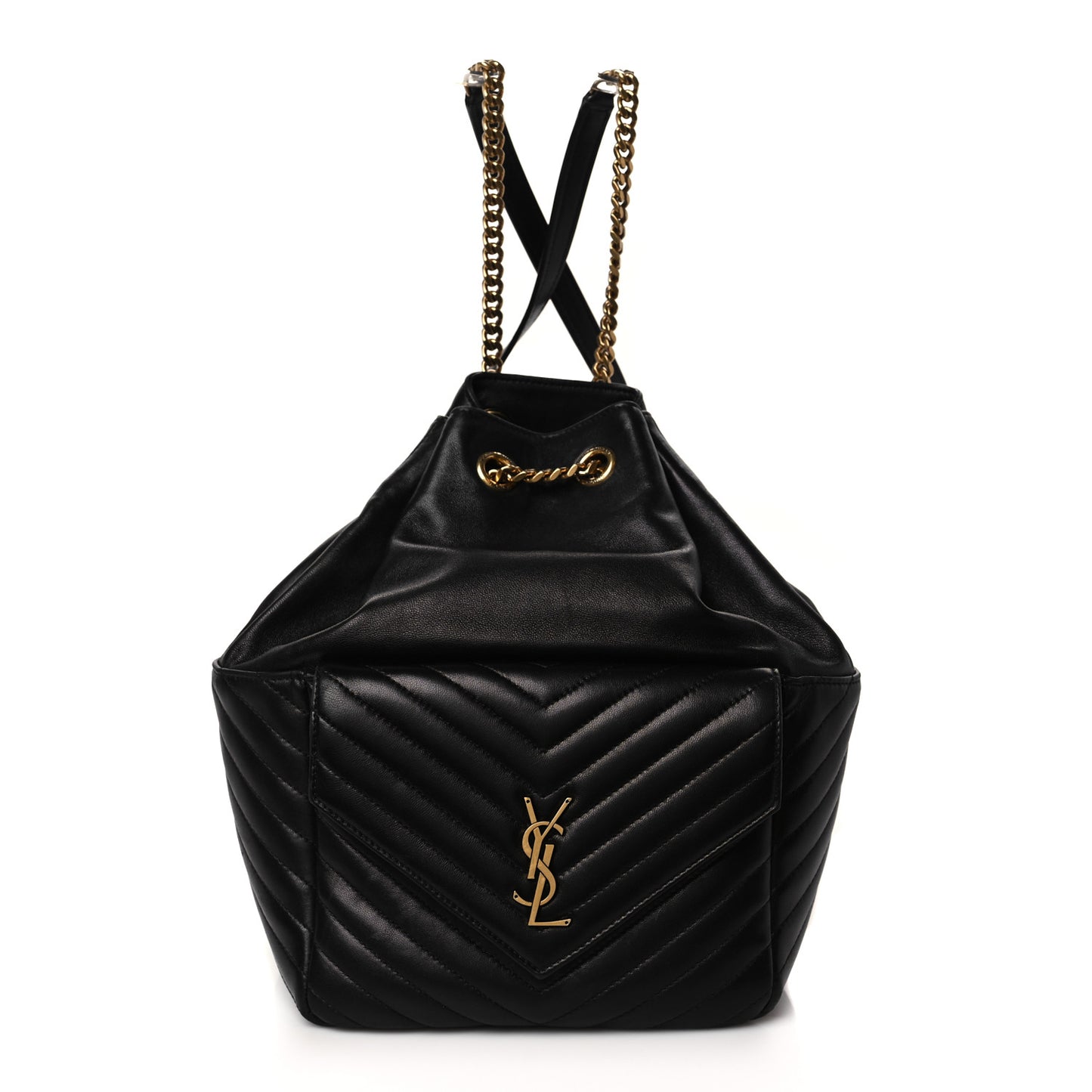Lambskin Matelasse Monogram Joe Backpack Black