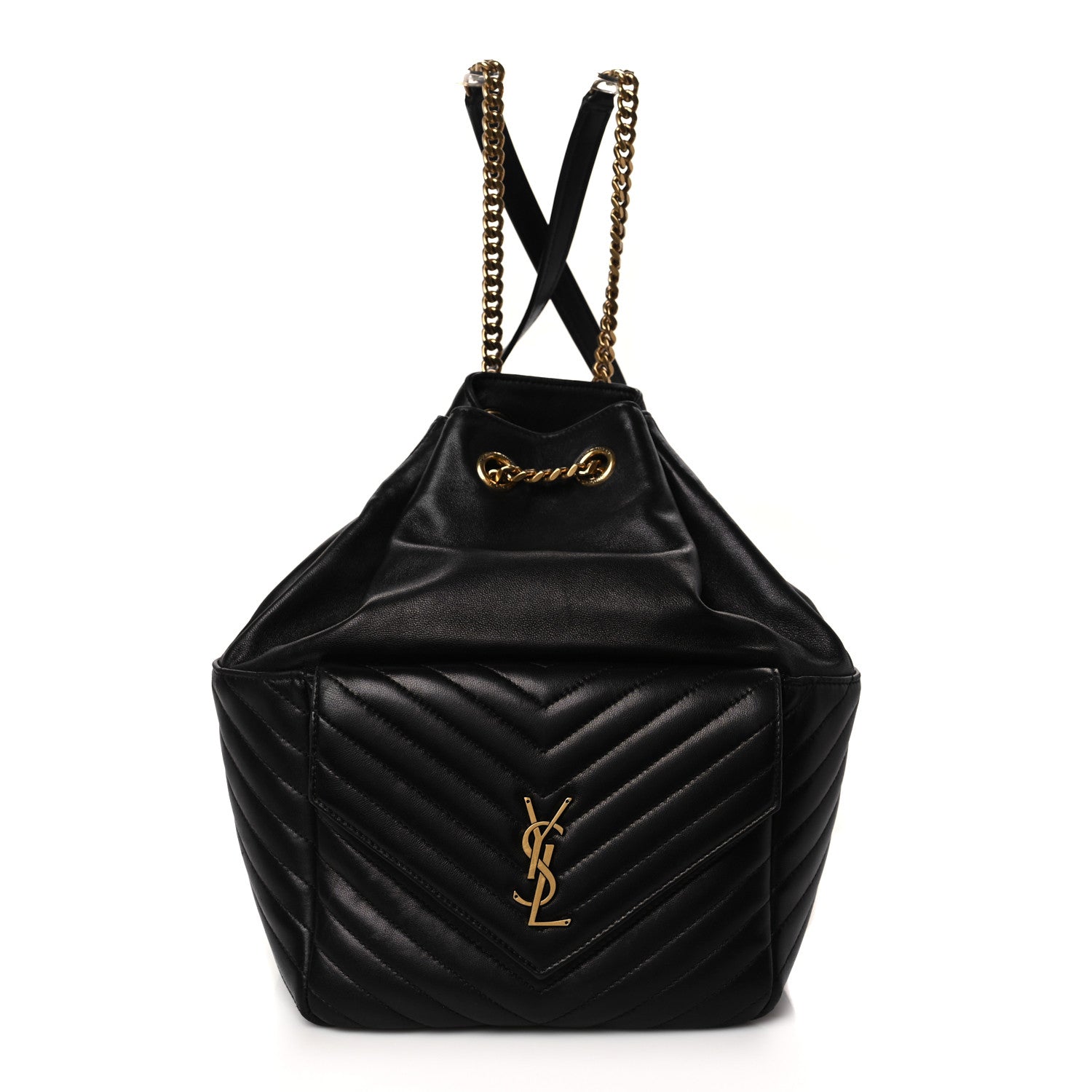Saint Laurent Lambskin Matelasse Monogram Joe Backpack Black 1 of 8